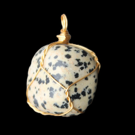 Leopard Stone wire wrapped pendant 23*16mm 18g in sunlight - Rocks and Things Store