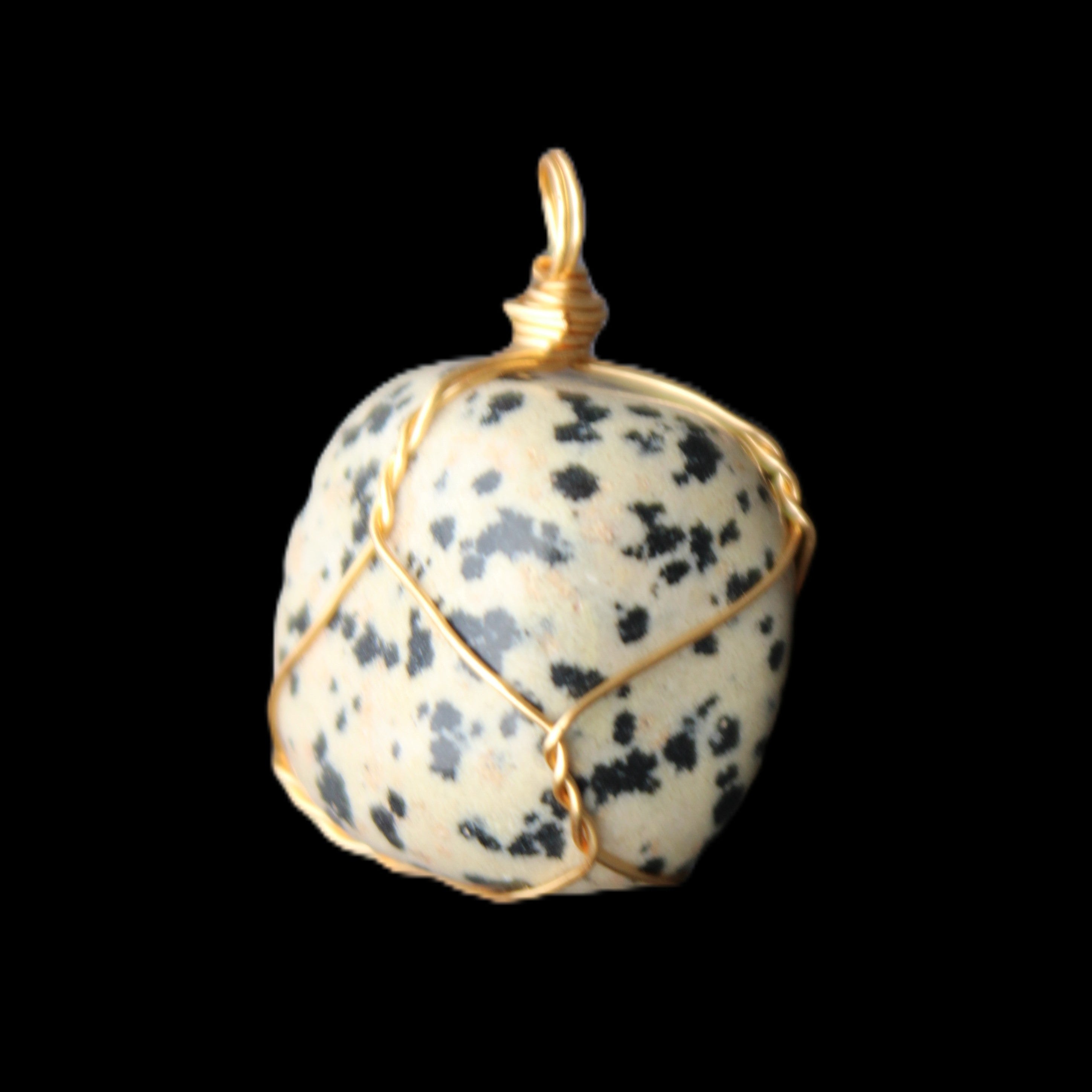 Leopard Stone wire wrapped pendant 23*16mm 18g in sunlight - Rocks and Things Store