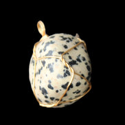 Leopard Stone wire wrapped pendant 23*16mm 18g in sunlight - Rocks and Things Store