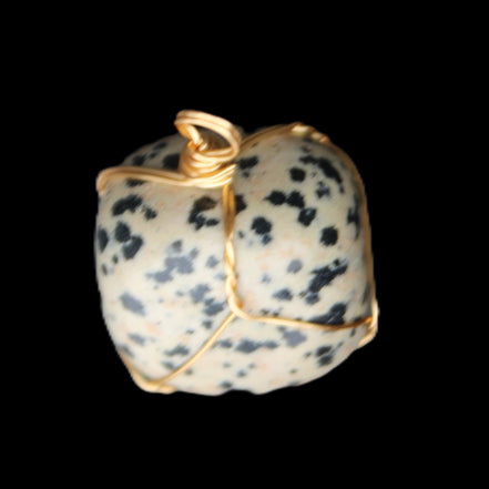 Leopard Stone wire wrapped pendant 23*16mm 18g in sunlight - Rocks and Things Store