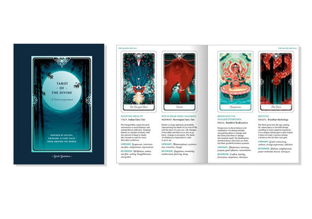 Tarot of the Divine: A Deck and Guidebook Inspired by Deities, Folklore, and Fairy Tales from Around the World in sunlight - Rocks and Things Store