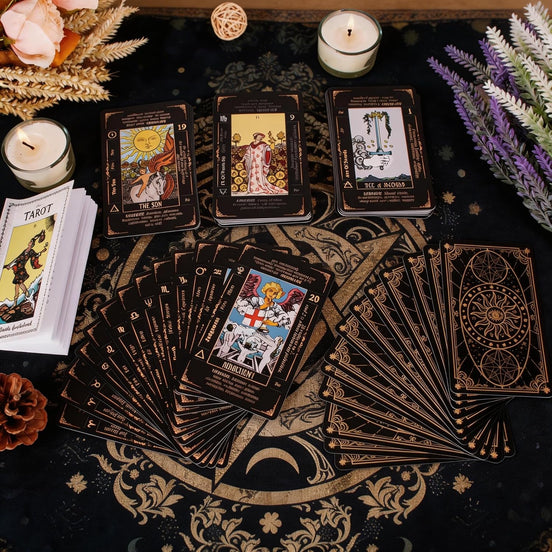Classic Tarot Cards for Beginners with Meanings, Durable Deck and Guide Book in sunlight - Rocks and Things Store