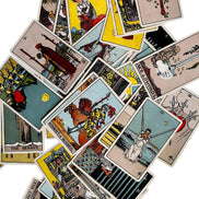 Classic 1909 Tarot Deck with 88 Page Guide in sunlight - Rocks and Things Store