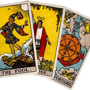 Classic 1909 Tarot Deck with 88 Page Guide in sunlight - Rocks and Things Store