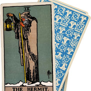 Classic 1909 Tarot Deck with 88 Page Guide in sunlight - Rocks and Things Store
