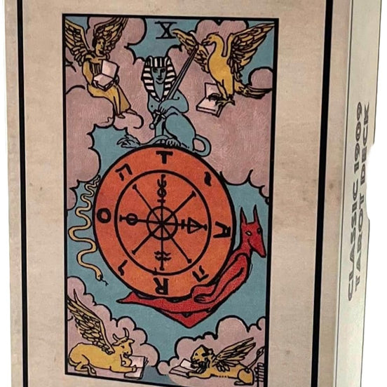 Classic 1909 Tarot Deck with 88 Page Guide in sunlight - Rocks and Things Store