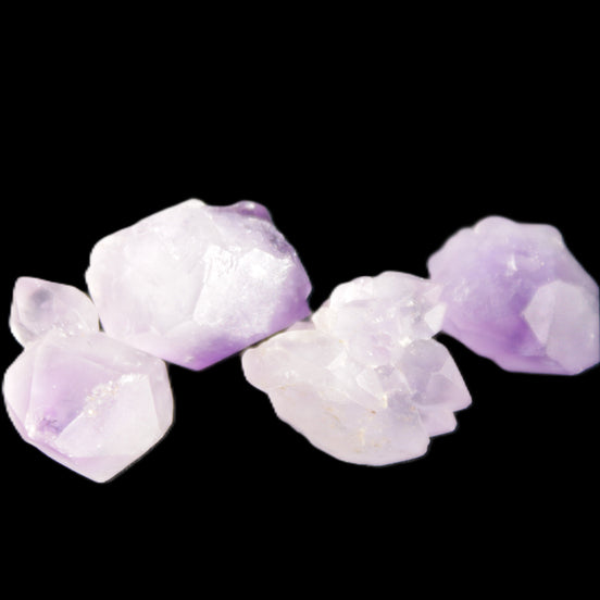 Amethyst 4 small elestial crystals 14/15g in sunlight - Rocks and Things Store