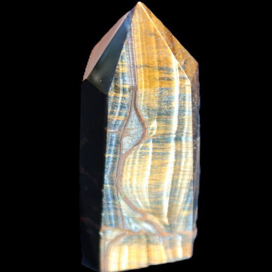 Blue Tigers Eye wand 78*30*18mm 97g in sunlight - Rocks and Things Store