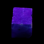Sapphire cube from Sri Lanka (dyed) 24mm 141ct in UV light - Rocks and Things Store