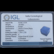 Sapphire cube from Sri Lanka (dyed) 24mm 141ct in sunlight - Rocks and Things Store
