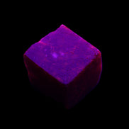 Ruby cube from Mynamar (dyed) 26*25mm 120ct 24g in UV light - Rocks and Things Store