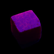 Ruby cube from Mynamar (dyed) 26*25mm 120ct 24g in UV light - Rocks and Things Store
