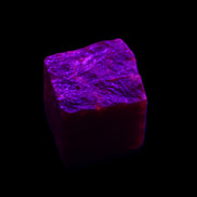 Ruby cube from Mynamar (dyed) 26*25mm 120ct 24g in UV light - Rocks and Things Store