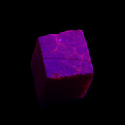 Ruby cube from Mynamar (dyed) 26*25mm 120ct 24g in UV light - Rocks and Things Store