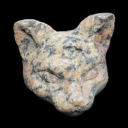 Yooperlite hand-carved Cat head 50*49mm 115g in sunlight - Rocks and Things Store