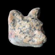 Yooperlite hand-carved Cat head 50*49mm 115g in sunlight - Rocks and Things Store