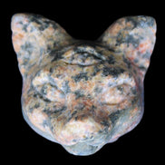 Yooperlite hand-carved Cat head 50*49mm 115g in sunlight - Rocks and Things Store