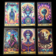 Alien Tarot Cards 10.3*6cm 78 card deck in sunlight - Rocks and Things Store