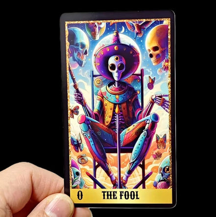 Alien Tarot Cards 10.3*6cm 78 card deck in sunlight - Rocks and Things Store