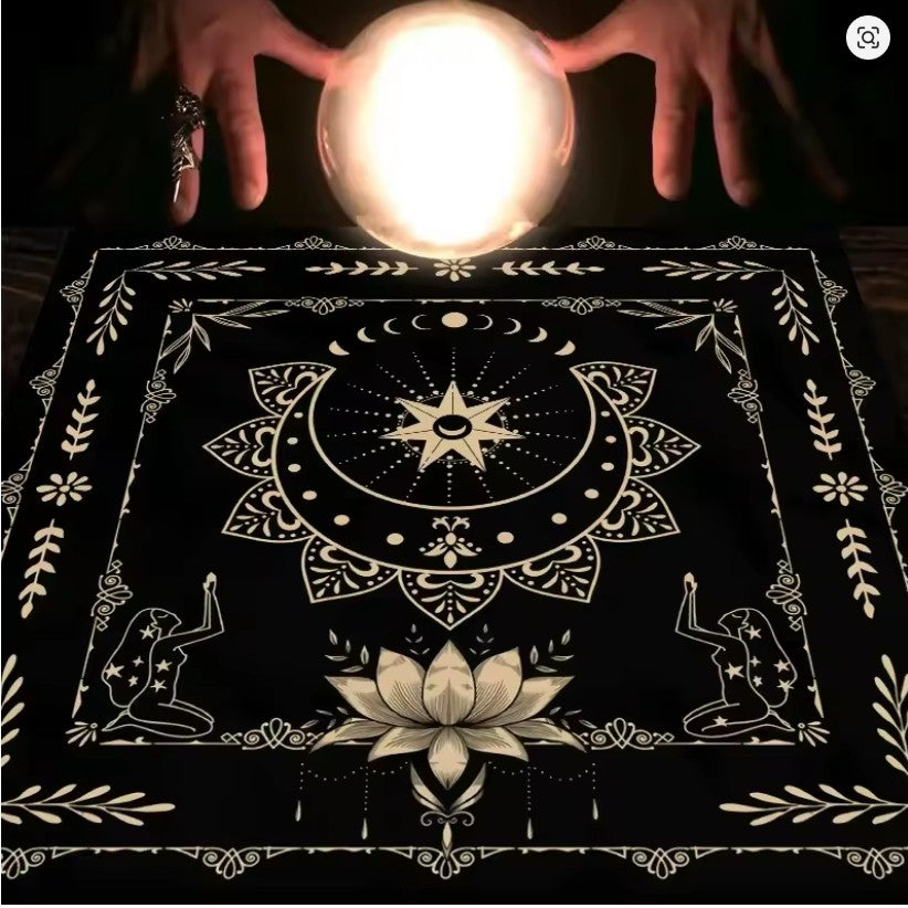 Moonlight Flower Tarot Card Table Cloth and Altar Mat 49*49cm in sunlight - Rocks and Things Store