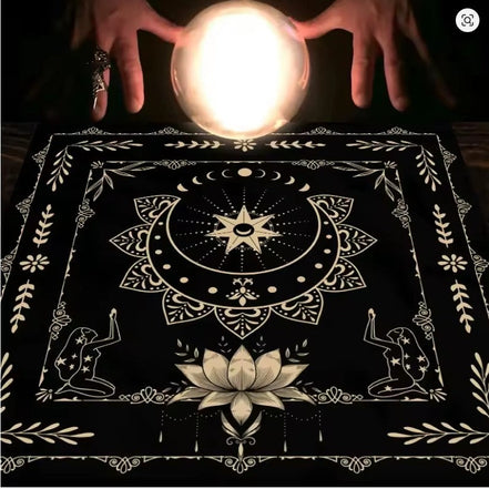 Moonlight Flower Tarot Card Table Cloth and Altar Mat 49*49cm in sunlight - Rocks and Things Store