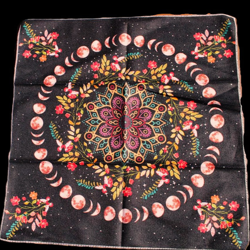 Moonlight Flower Tarot Card Table Cloth and Altar Mat 49*49cm in sunlight - Rocks and Things Store
