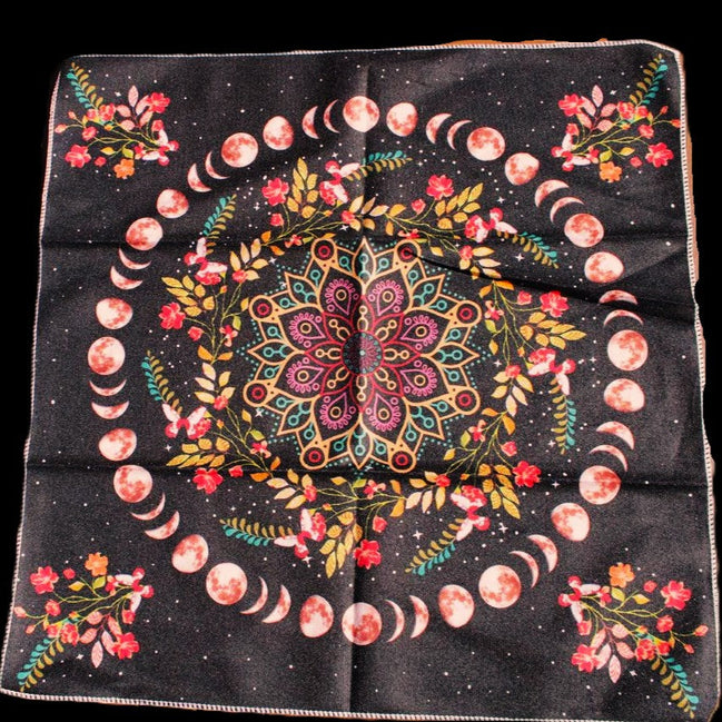 Moonlight Flower Tarot Card Table Cloth and Altar Mat 49*49cm in sunlight - Rocks and Things Store