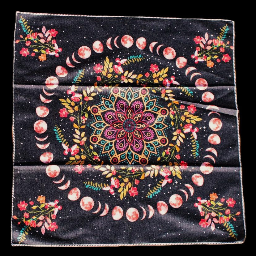 Moonlight Flower Tarot Card Table Cloth and Altar Mat 49*49cm in sunlight - Rocks and Things Store
