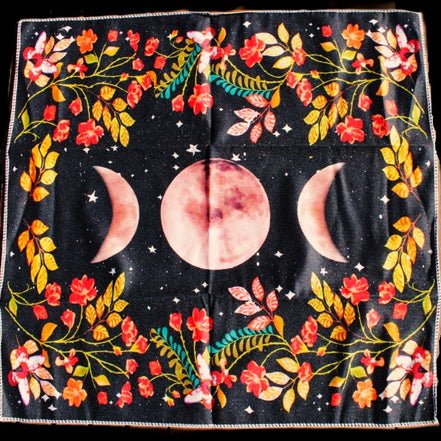 Moonlight Flower Tarot Card Table Cloth and Altar Mat 49*49cm in sunlight - Rocks and Things Store