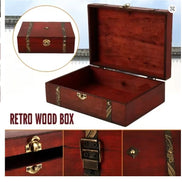 Retro look Wooden storage case 23*16*7.5cm in sunlight - Rocks and Things Store