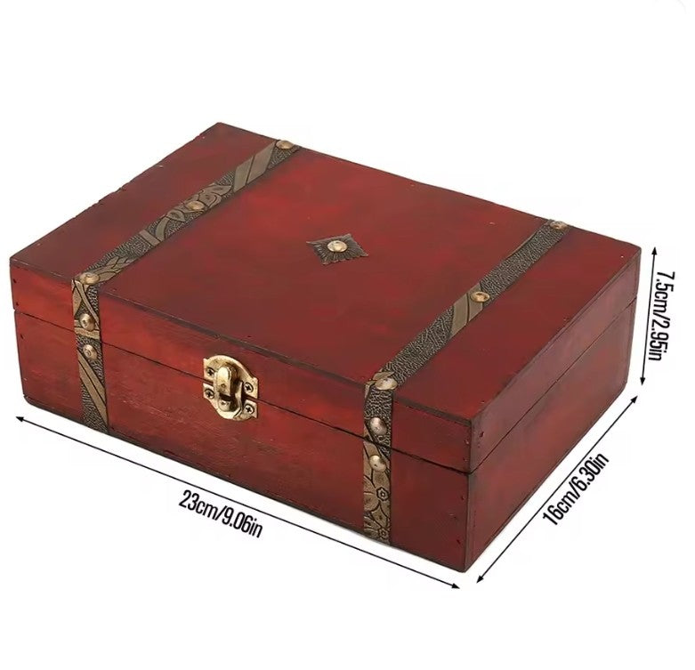 Retro look Wooden storage case 23*16*7.5cm in sunlight - Rocks and Things Store