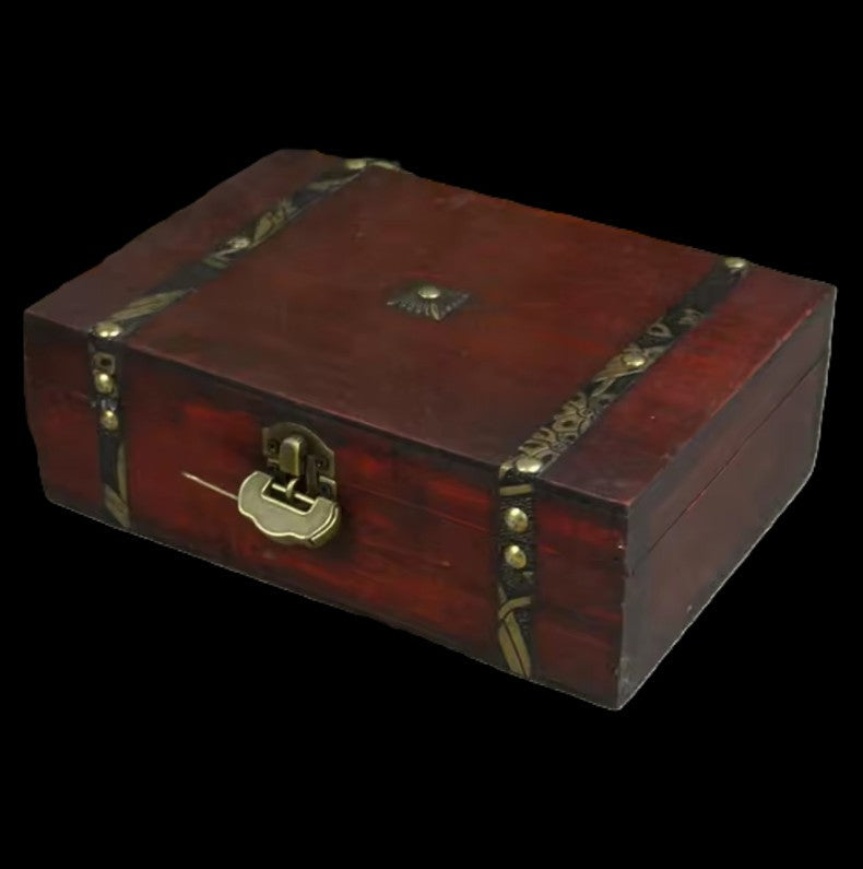 Retro look Wooden storage case 23*16*7.5cm in sunlight - Rocks and Things Store