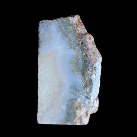 Blue Lace Flower Agate slice 70*38*15mm 92g in sunlight - Rocks and Things Store