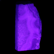 Blue Lace Flower Agate slice 70*38*15mm 92g in UV light - Rocks and Things Store
