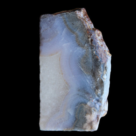 Blue Lace Flower Agate slice 70*38*15mm 92g in sunlight - Rocks and Things Store