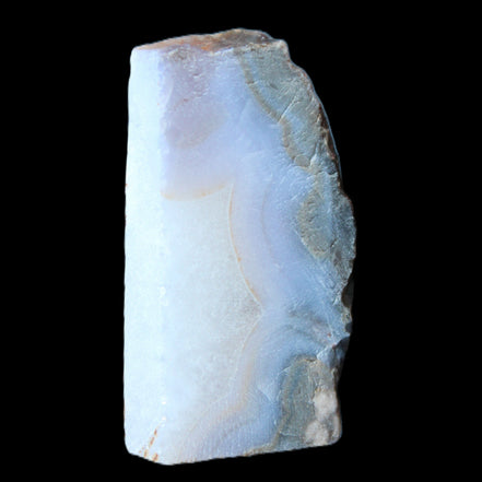 Blue Lace Flower Agate slice 70*38*15mm 92g in sunlight - Rocks and Things Store