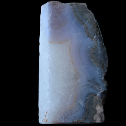 Blue Lace Flower Agate slice 70*38*15mm 92g in sunlight - Rocks and Things Store