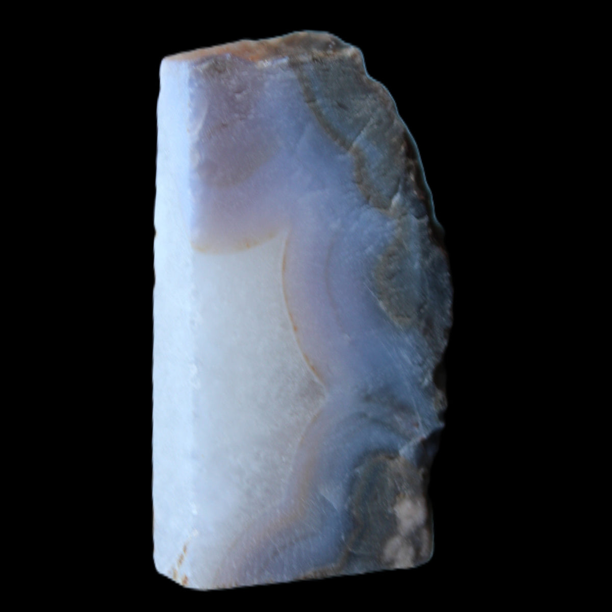 Blue Lace Flower Agate slice 70*38*15mm 92g in sunlight - Rocks and Things Store