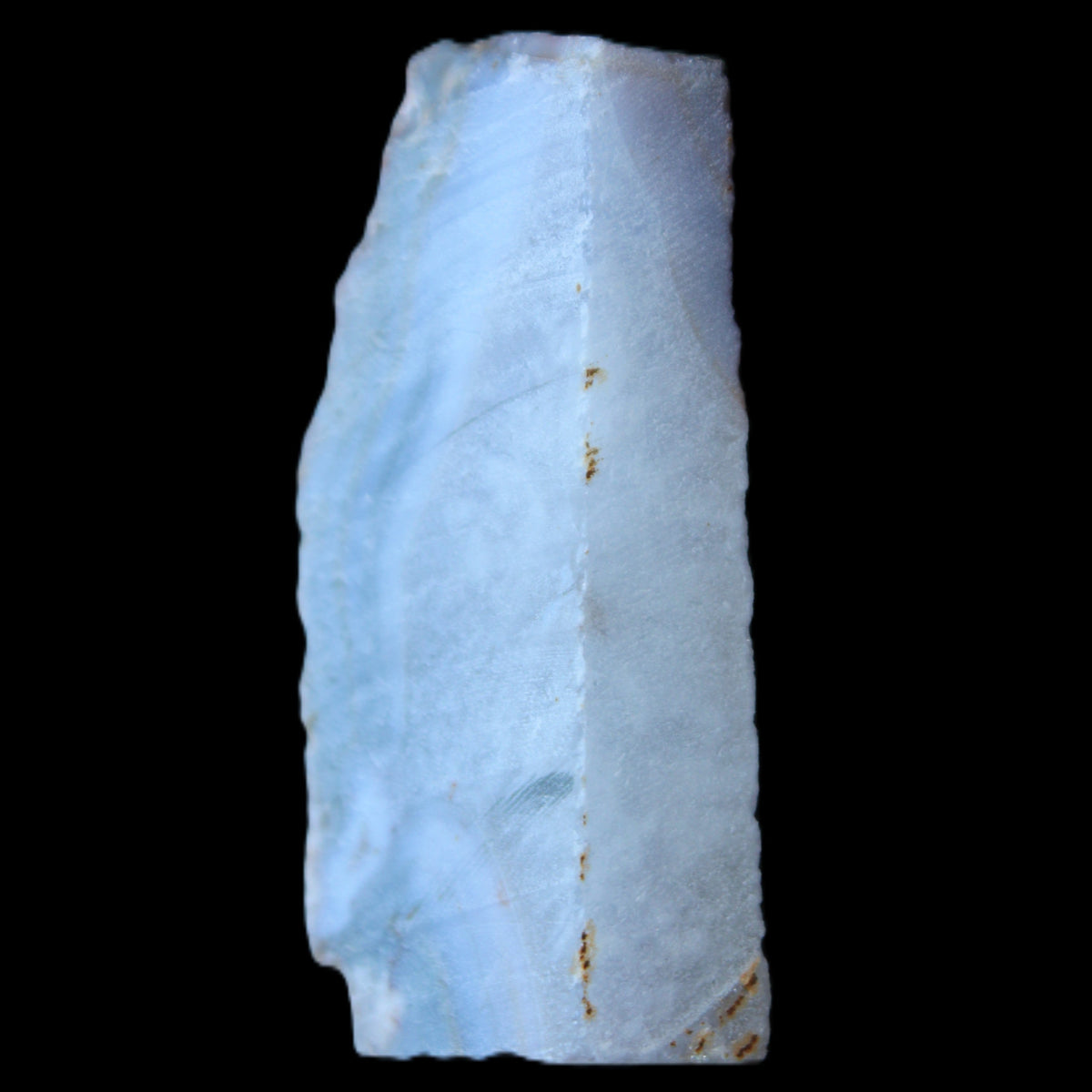 Blue Lace Flower Agate slice 70*38*15mm 92g in sunlight - Rocks and Things Store