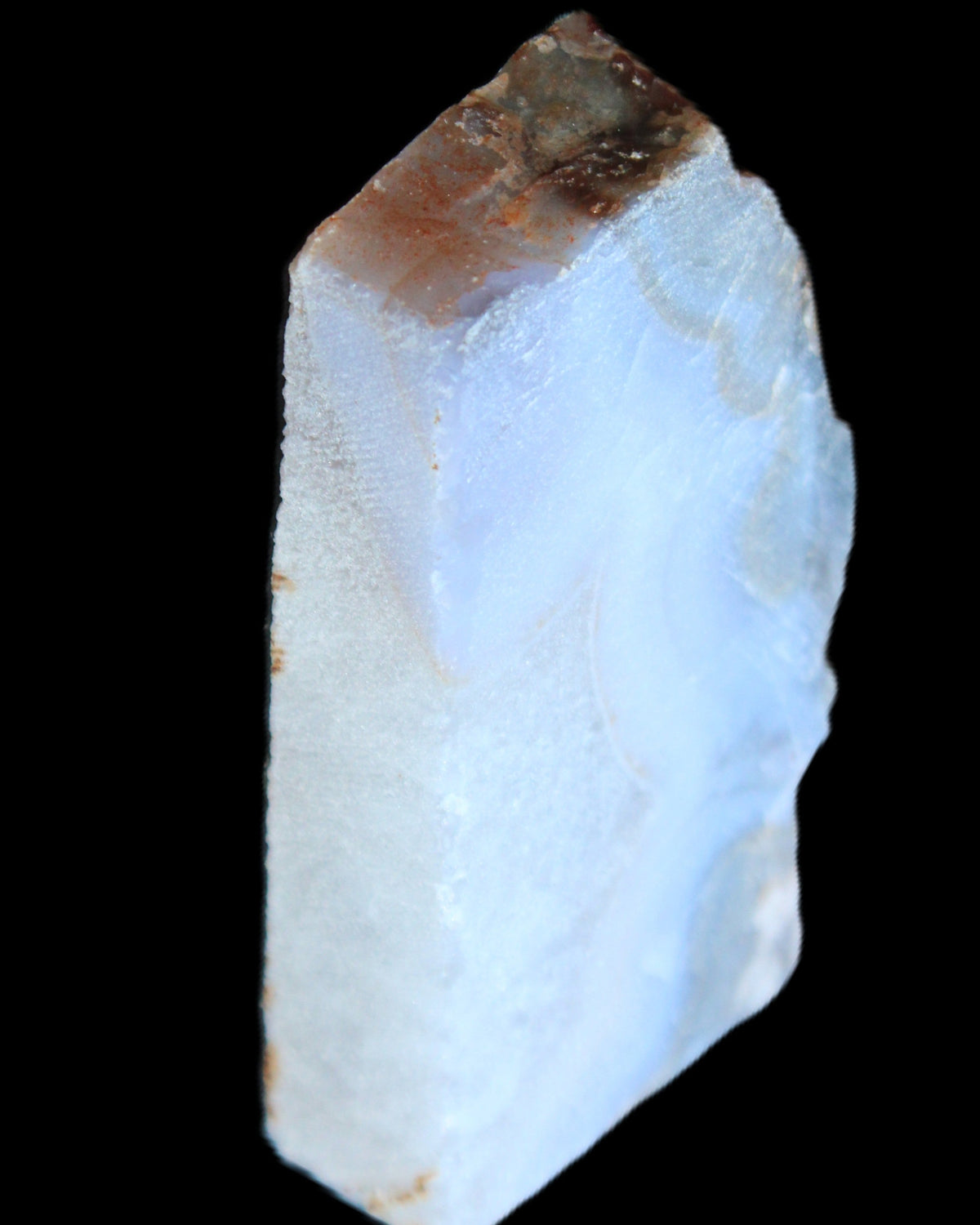 Blue Lace Flower Agate slice 70*38*15mm 92g in sunlight - Rocks and Things Store