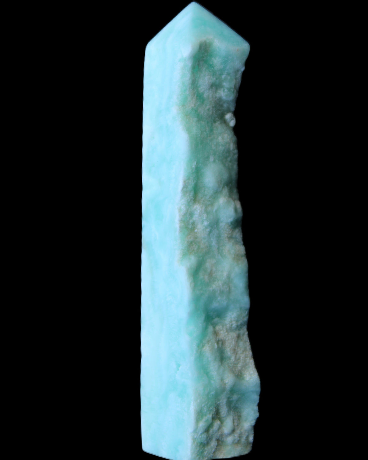 Sky Blue Hemimorphite wand 97*20*17mm 68g in sunlight - Rocks and Things Store