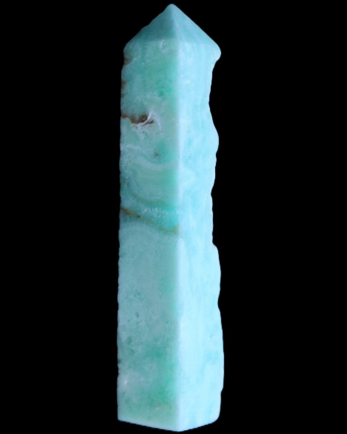Sky Blue Hemimorphite wand 97*20*17mm 68g in sunlight - Rocks and Things Store