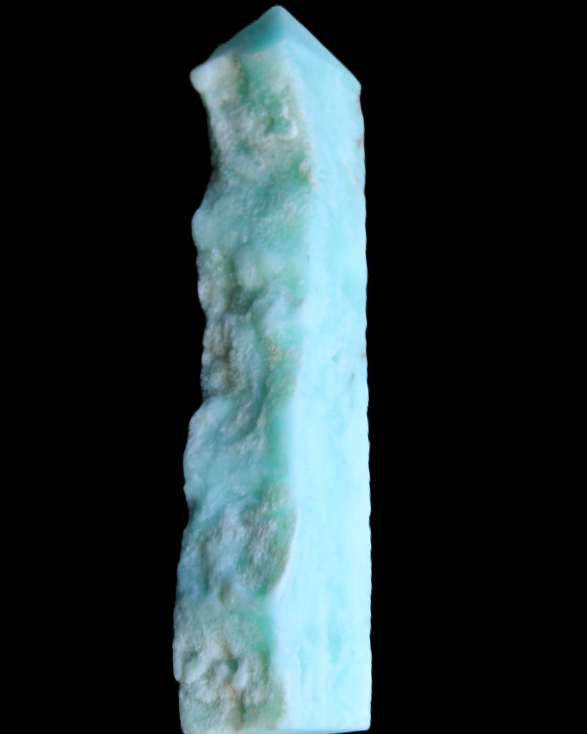 Sky Blue Hemimorphite wand 97*20*17mm 68g in sunlight - Rocks and Things Store