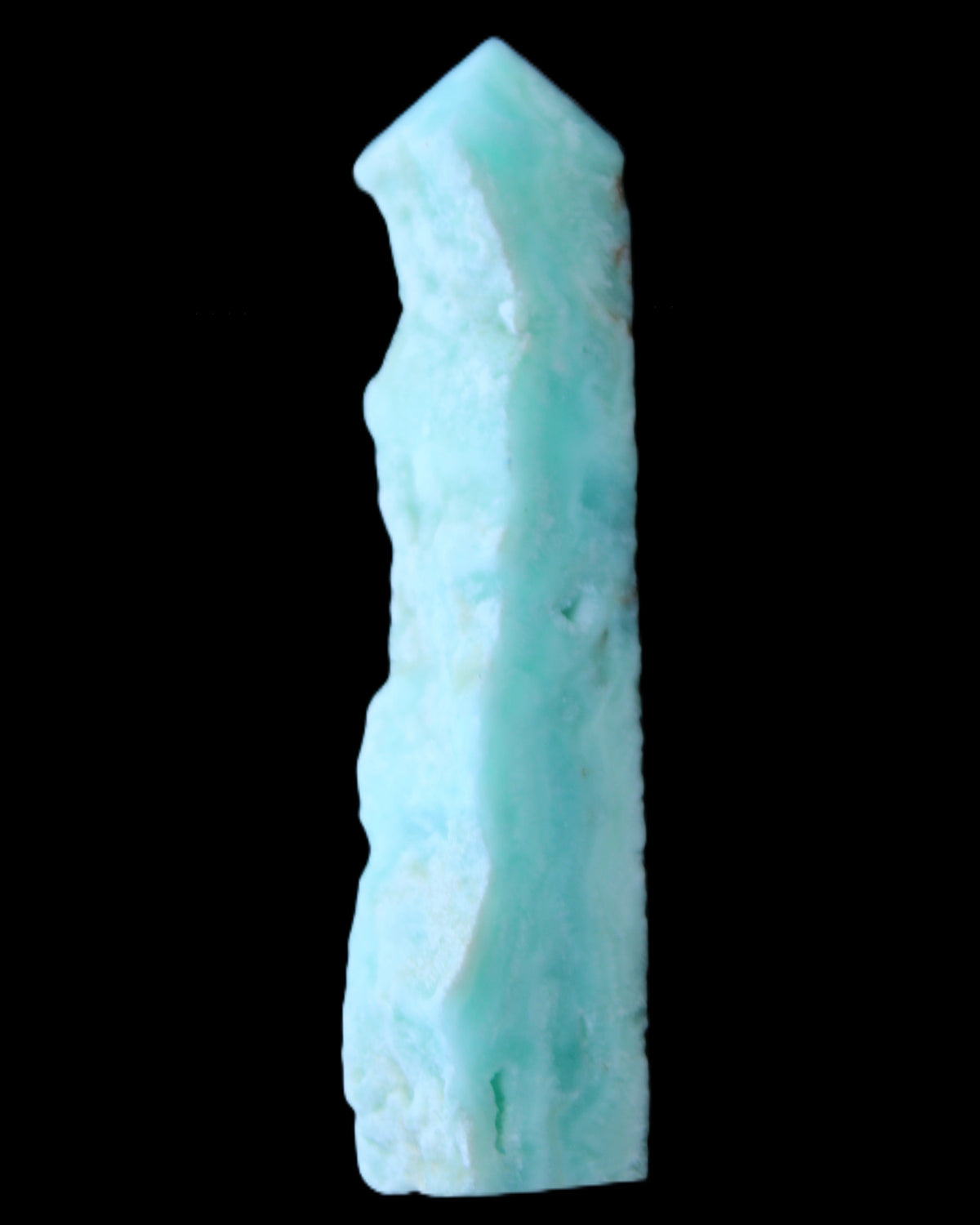 Sky Blue Hemimorphite wand 97*20*17mm 68g in sunlight - Rocks and Things Store