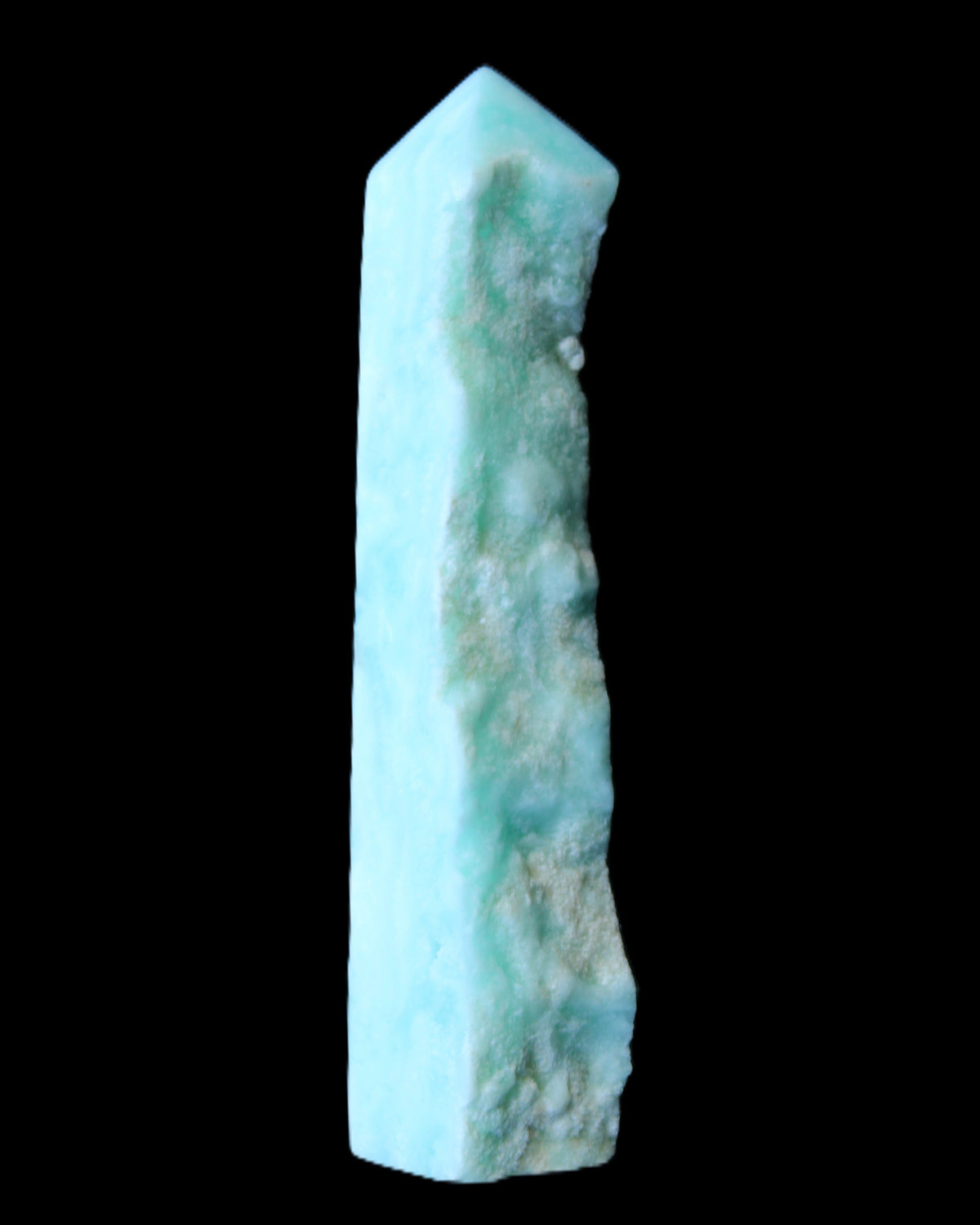 Sky Blue Hemimorphite wand 97*20*17mm 68g in sunlight - Rocks and Things Store