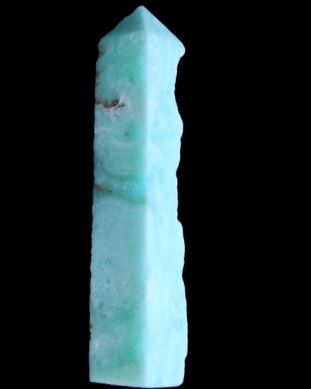 Sky Blue Hemimorphite wand 97*20*17mm 68g in sunlight - Rocks and Things Store