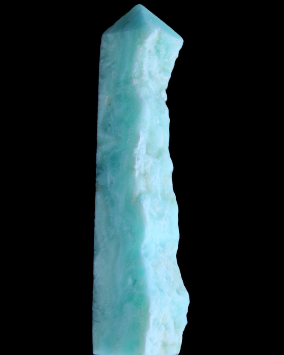 Sky Blue Hemimorphite wand 97*20*17mm 68g in sunlight - Rocks and Things Store