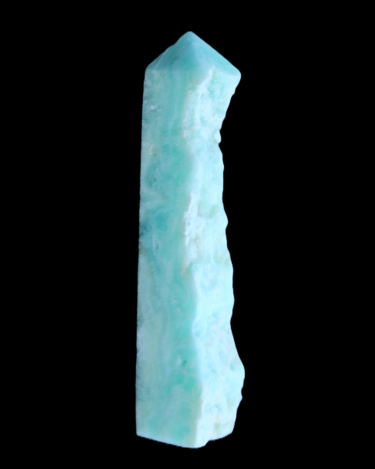 Sky Blue Hemimorphite wand 97*20*17mm 68g in sunlight - Rocks and Things Store