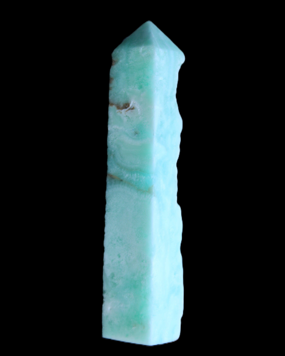 Sky Blue Hemimorphite wand 97*20*17mm 68g in sunlight - Rocks and Things Store