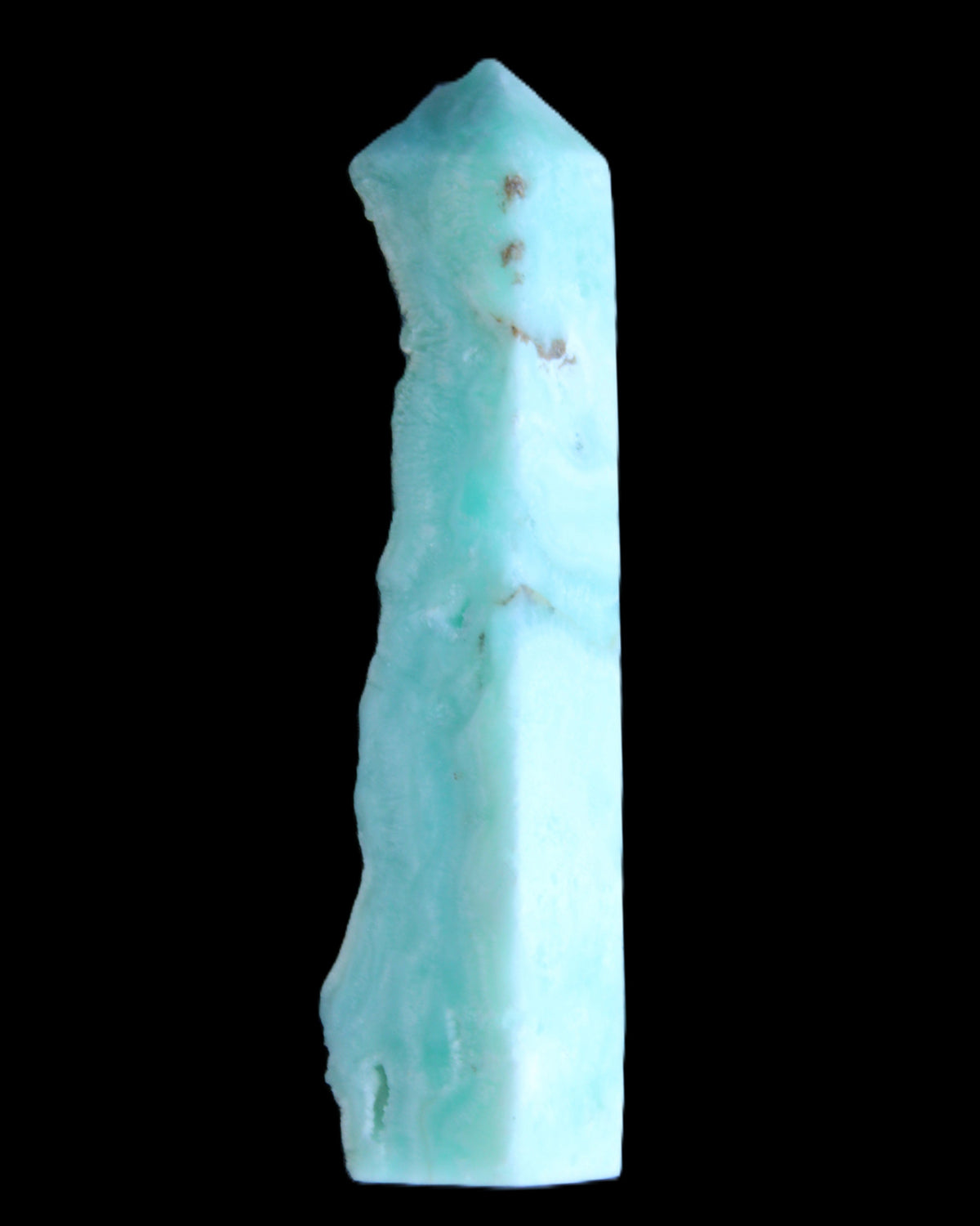 Sky Blue Hemimorphite wand 97*20*17mm 68g in sunlight - Rocks and Things Store